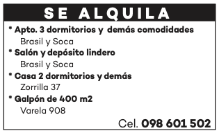 SE ALQUILAN PROPIEDADES