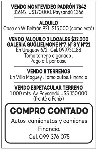 Compro / Vendo / Alquilo