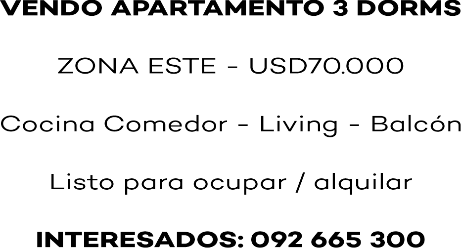VENDO APARTAMENTO ZONA ESTE