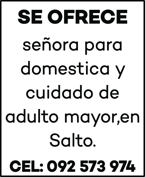 SE OFRECE SEÑORA