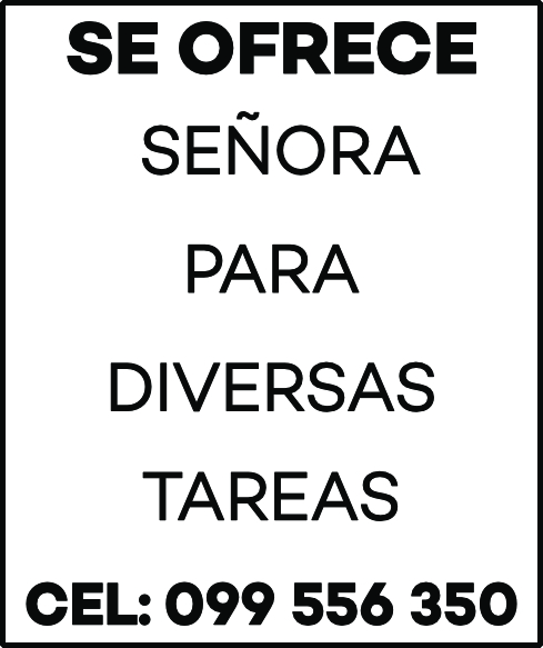 SEÑORA PARA DIVERSAS TAREAS