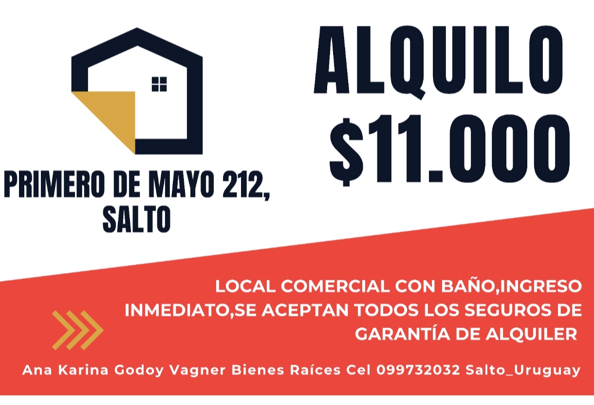 ALQUILO LOCAL COMERCIAL EN ZONA ESTE DE SALTO